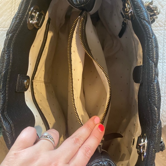 Kate Spade Black Leather Quilted Multi-Pocket Chain Strap Shouler Bag - EUC - Picture 9 of 11